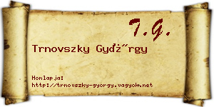 Trnovszky György névjegykártya